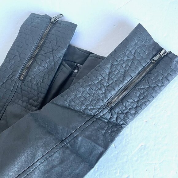 Anthropologie Jacket Moto Crop Womens Extra Small Gray Vegan Faux Leather Pocket - Picture 14 of 15